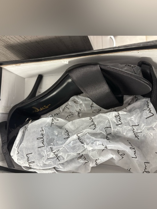 Lulus Shoes - Black Satin Lulus Heels - Women